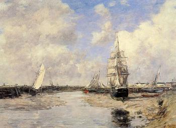 尤金 佈丹 Estuary at Trouville